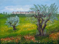 Veduta di Monteriggioni  Olio su tela - 30 x 40